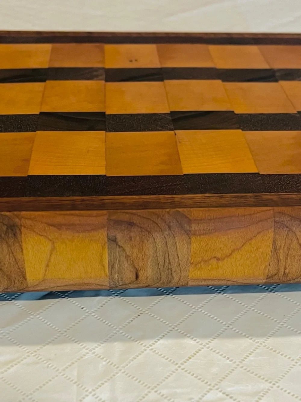 Hand Made End Grain Cutting Board- 100% Reclaimed Maple and Walnut